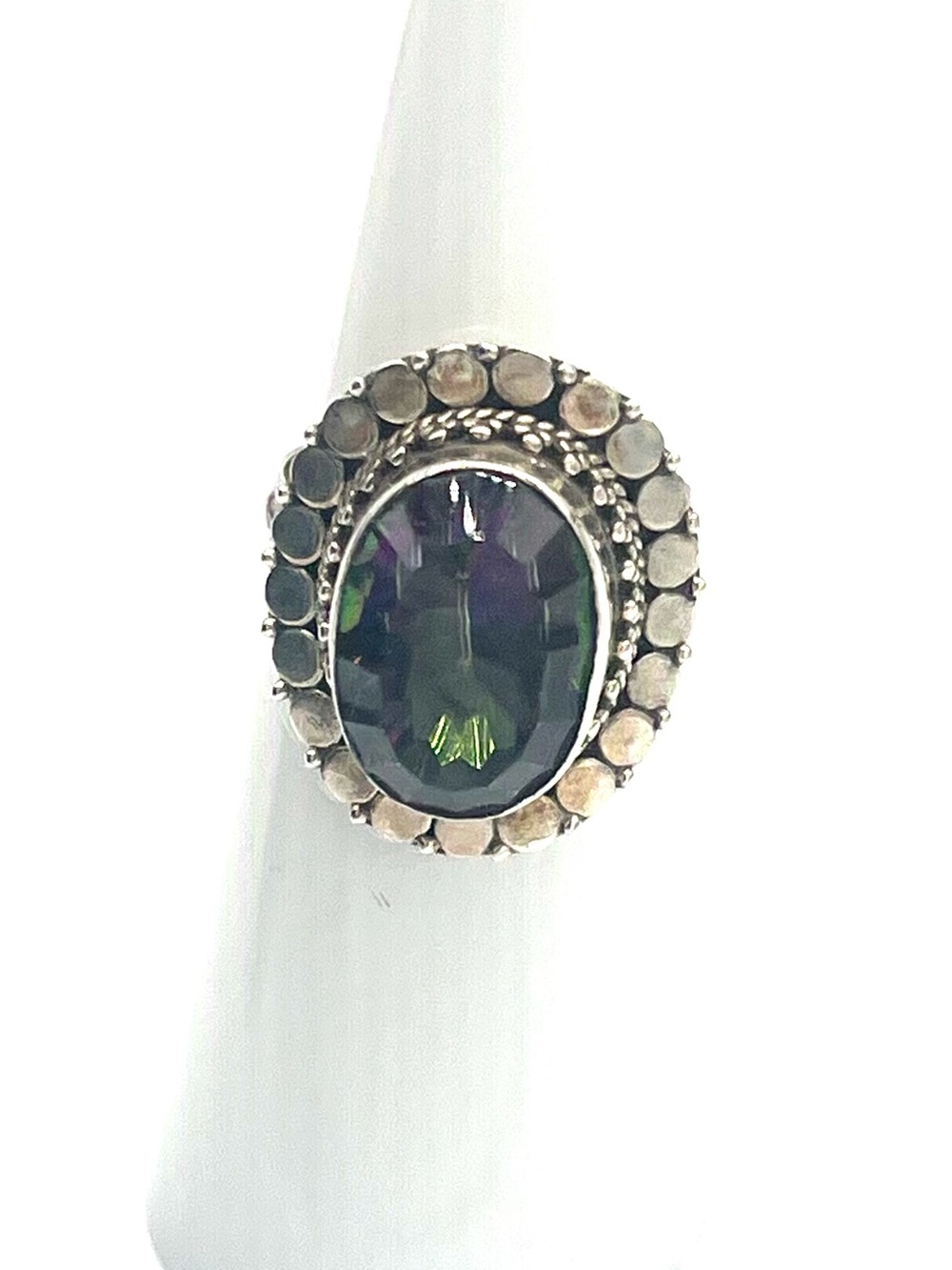 Mystic Topaz Statement Ring - Sterling Silver - Women Jewelry